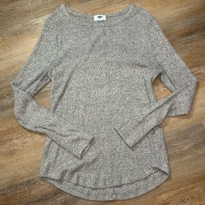 Old Navy Gray Ribbed Long Sleeve Sweater